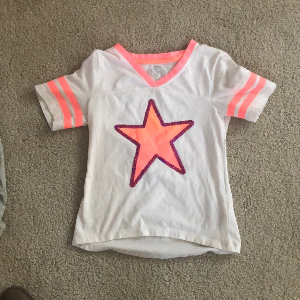Girls white & peach shirt